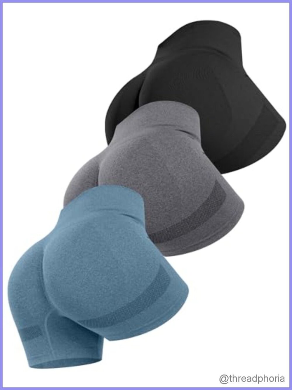 High Waisted Seamless Biker Shorts Butt Lifting Gym Workout Yoga 3 Pack